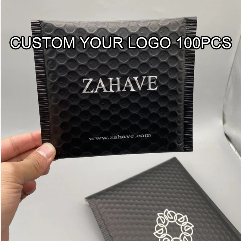 Custom LOGO Bubble Envelope bag Black Bubble PolyMailer Self Seal mailing bags Padded Envelopes For Jewelry Small Mini Mailer