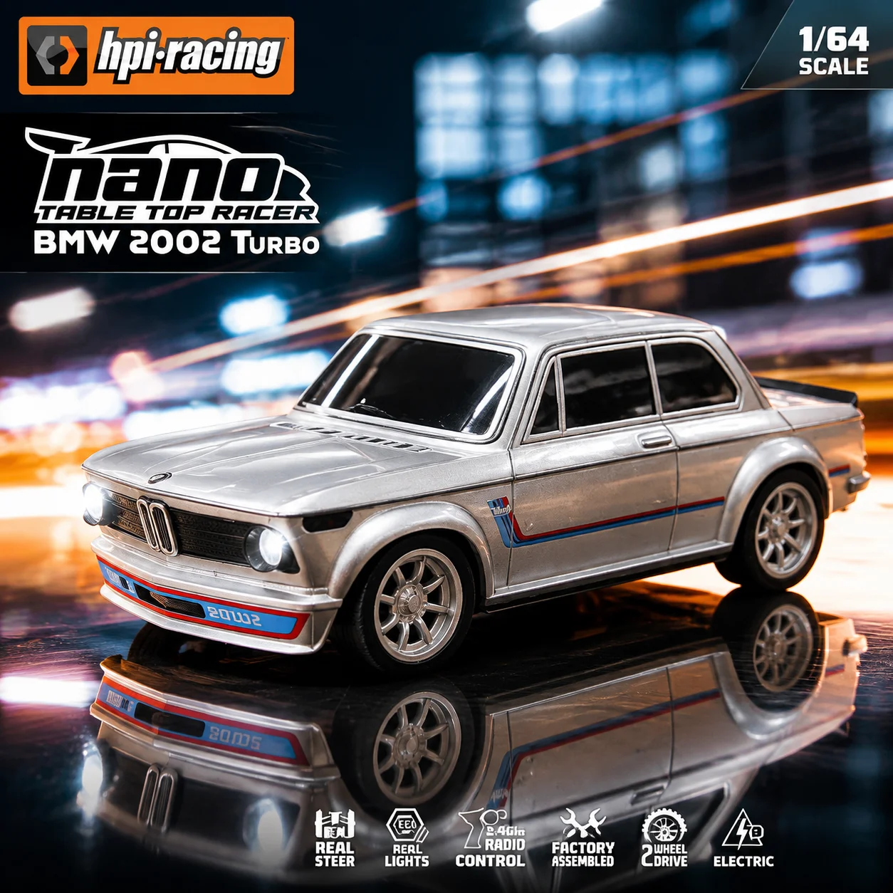 HPI Racing Remote Control Car 1/64 Scale 2002 Nano Table TOP Racer Electric Powered Hobby Racing 161400/161401 RC Car Toy