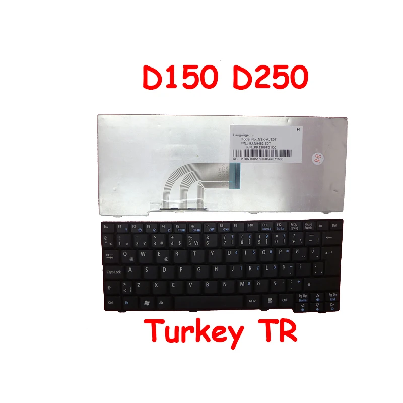 Keyboard For ACER ONE D150 A150 D250 E100 A110 A150 P531H V091902AK3 AEZG5F00130 French FR Greece GK Spain SP German GR Turkey