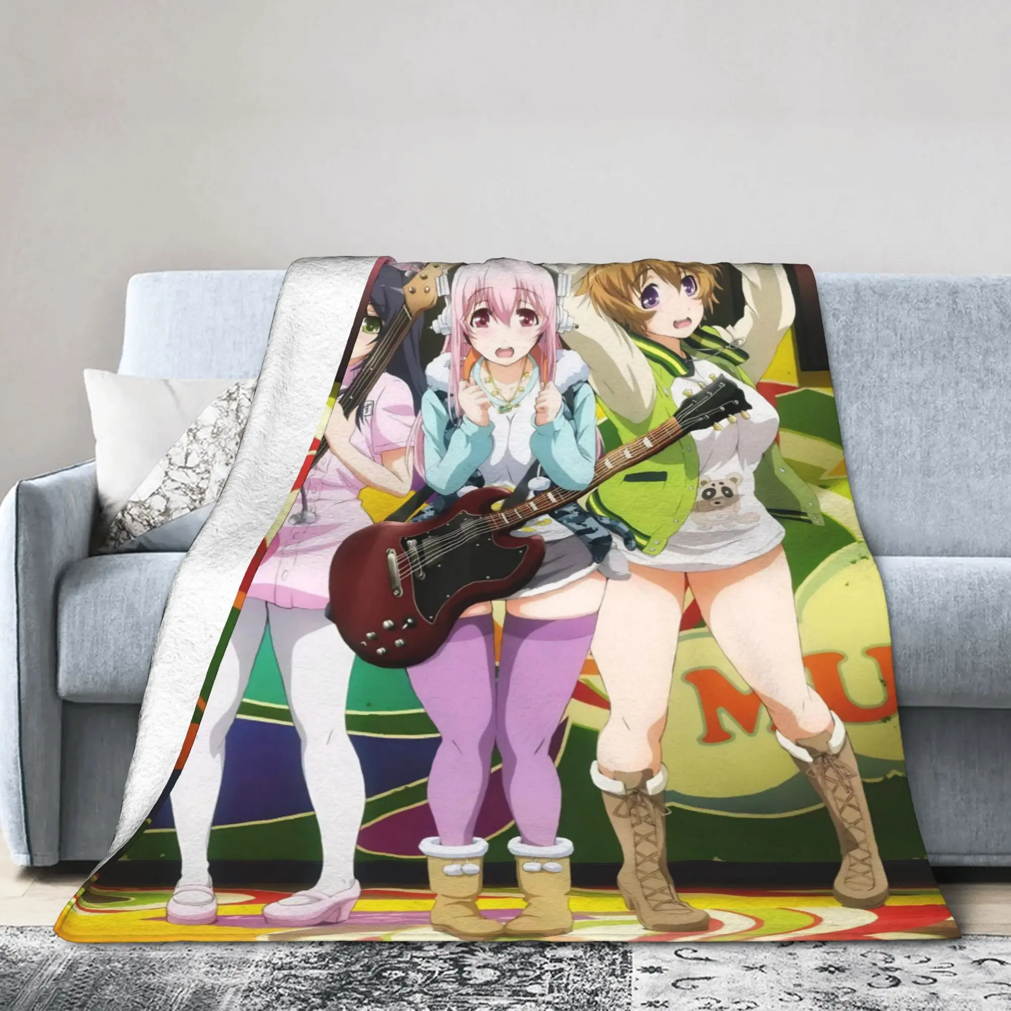 Amine S-Sonicos Gril Blankets  Flannel Funny Soft Throw Blankets for Home Decoration