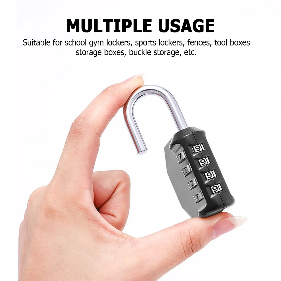 1 Pack 4 Digit Combination Lock, Locker Lock, Padlock Outdoor Indoor, Waterproof Design, for School, Gym Or Sports Locker, Toolb