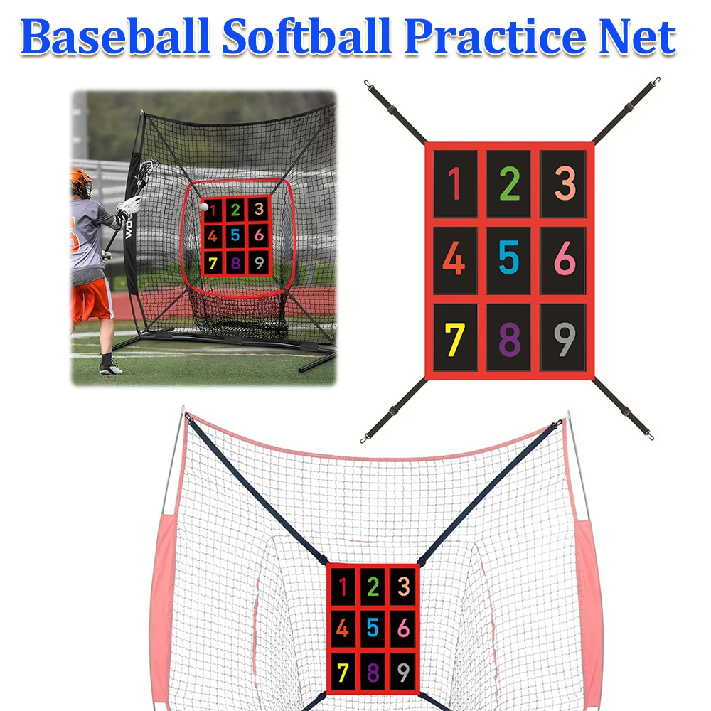 

Baseball Softball Practice Net with Bonus Strike Zone Target Baseball Throwing Net Batting Net for Hitting Pitching Catching