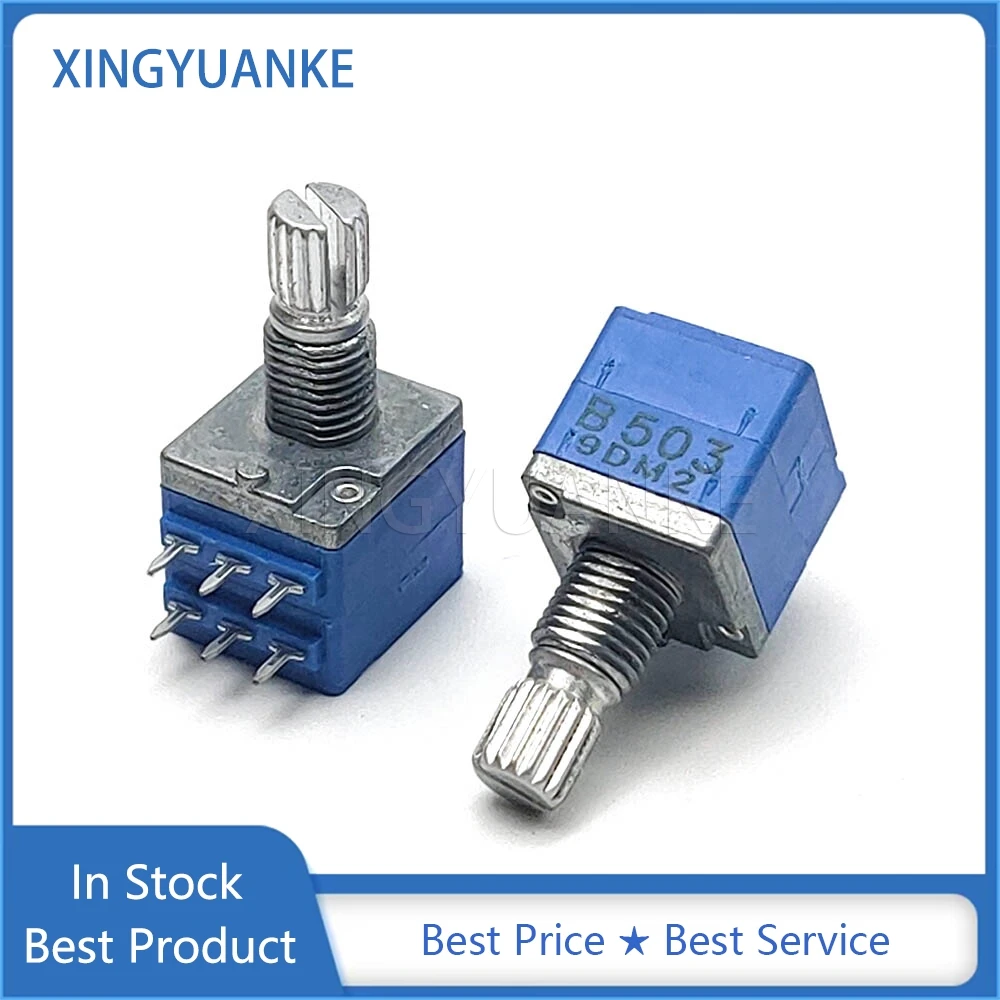 1PCS 12 Type Sealed Precision Potentiometer B10K B20K B50K Computer Audio Volume Potentiometer 6-Pin