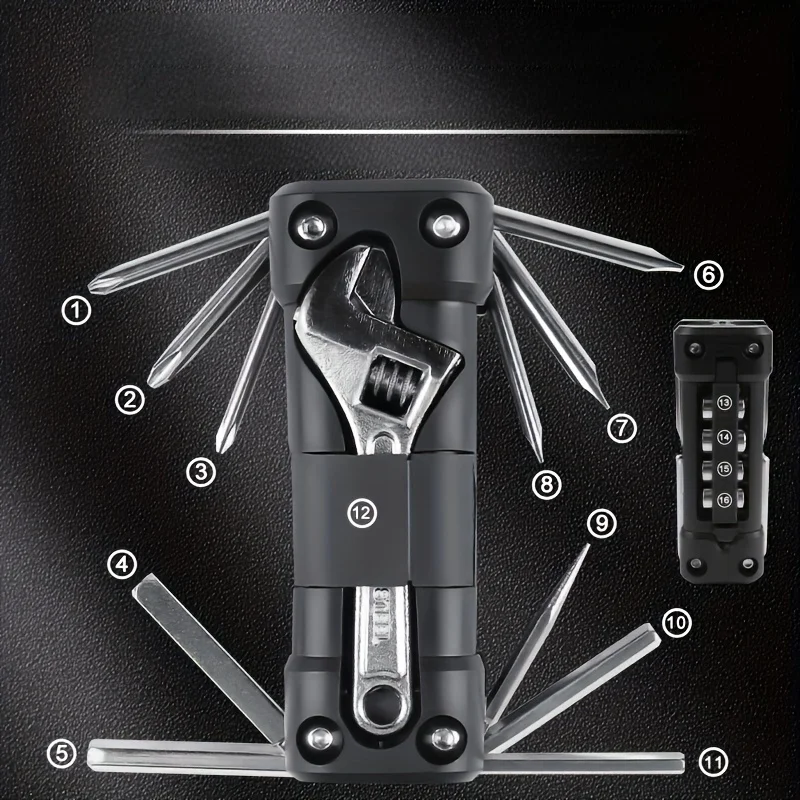 

Многофункциональный набор инструментов для велосипедов и мотоциклов с гаечными ключами, отвертками, очистителями цепи, компактный ремонтный набор