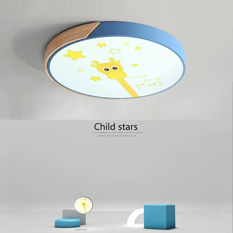 Full spectrum children's room LED ceiling light cartoon bedroom lighting simple giraffe kindergarten light