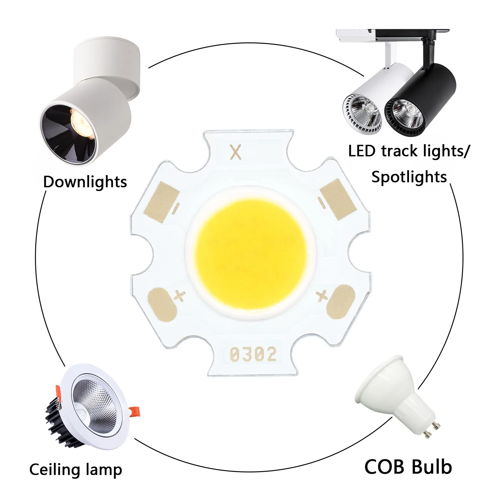 10pcs LED Bridgelux Chip COB LED Bulb 3W 5W 7W 10W 20mm LED Source Chip High Power Diode For Tracklight Spotlight Downlight DIY