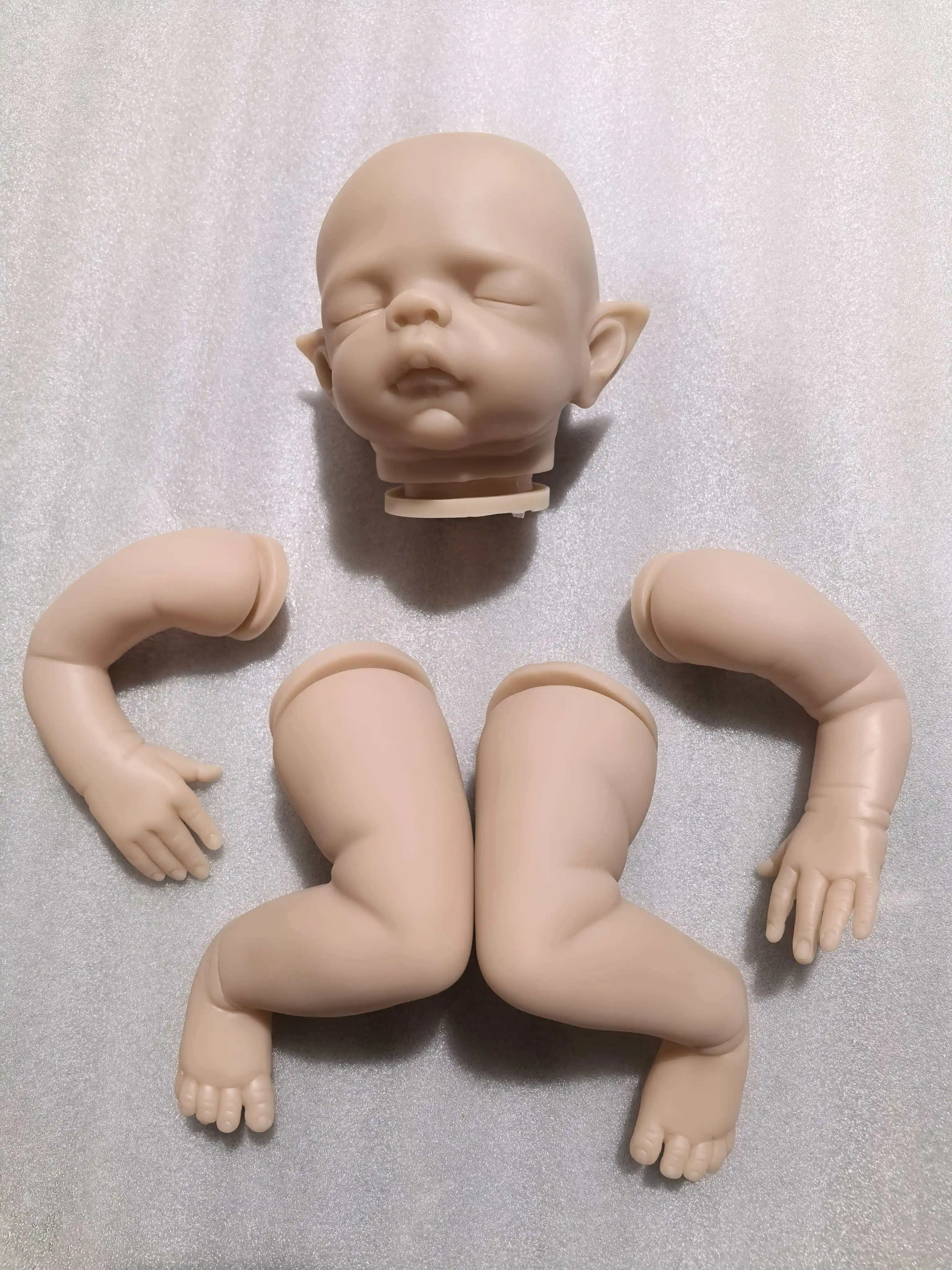 16 Inch Reborn Doll Kit Pumpkin Pixie Soft Touch Vinyl Unpainted Unfinished Doll Parts with Belly Plate And Cloth Body