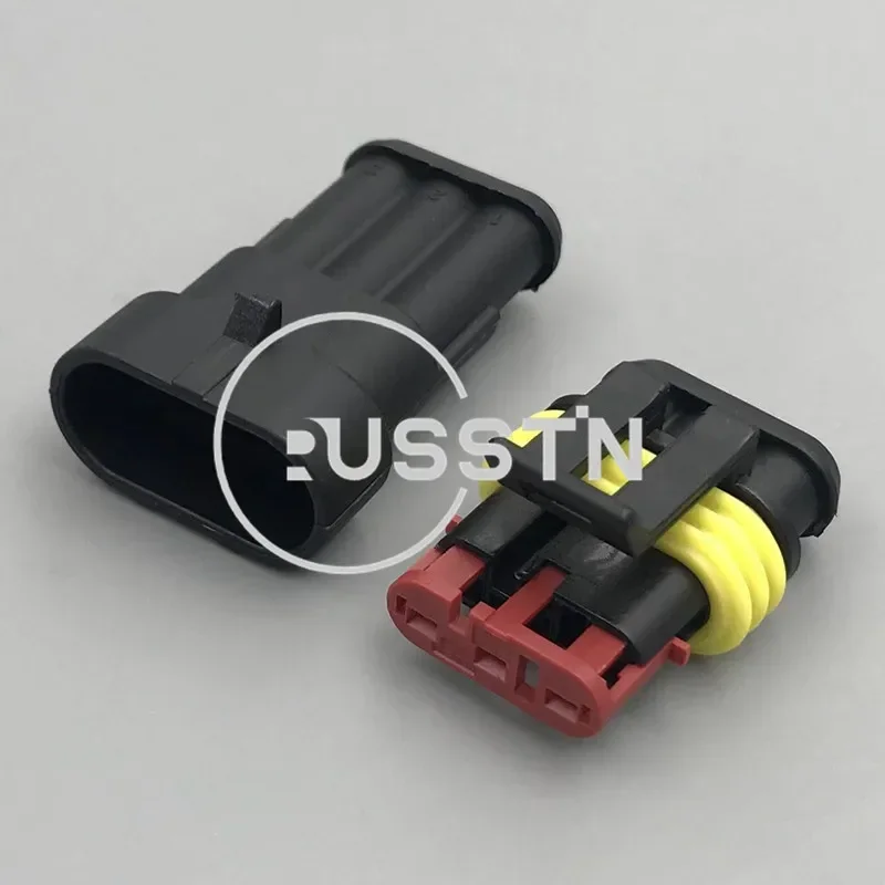 

1 Set 3 Hole Electrical Auto Socket AC Assembly Sealed Waterproof Automotive Connector With Terminals Seals 282087-1 282105-1