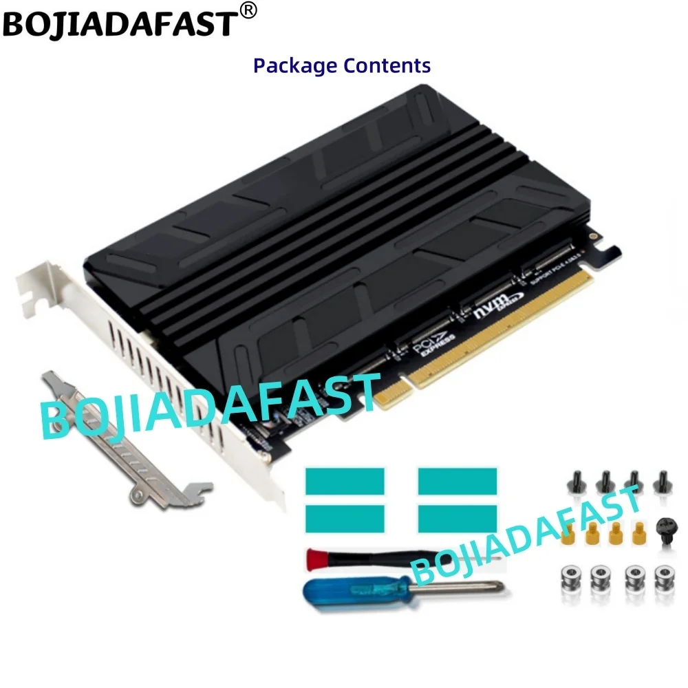 

Карта адаптера PCI-E 4.0 16X PCIe X16 на 4 x NGFF M.2 2280 M2 NVME SSD с алюминиевым радиатором