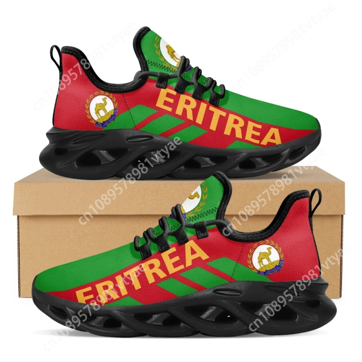 Ethiopia Flag Print Ladies Sneakers Breathable Lace Up Platform Shoes Casual Outdoor Fitness Running Flats Shoes Zapatos Mujer