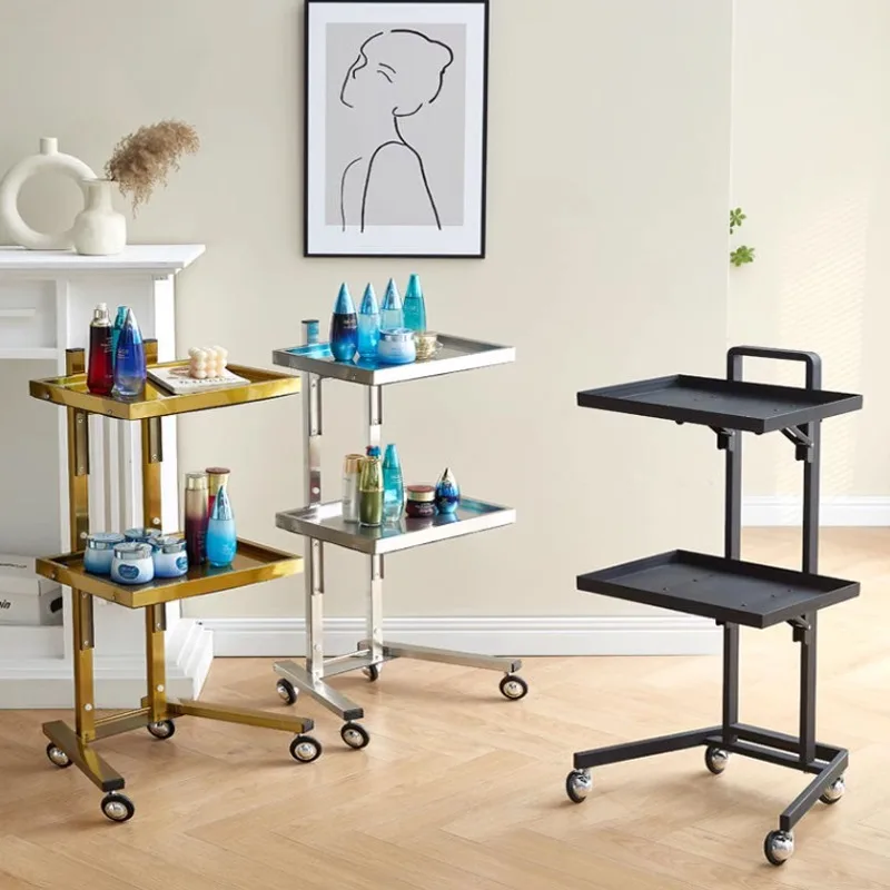 Stainless Steel 3 Tier Salon Rolling Trolley, Multipurpose Tool Storage Cart for Hair Salon Barber Shop Customizable