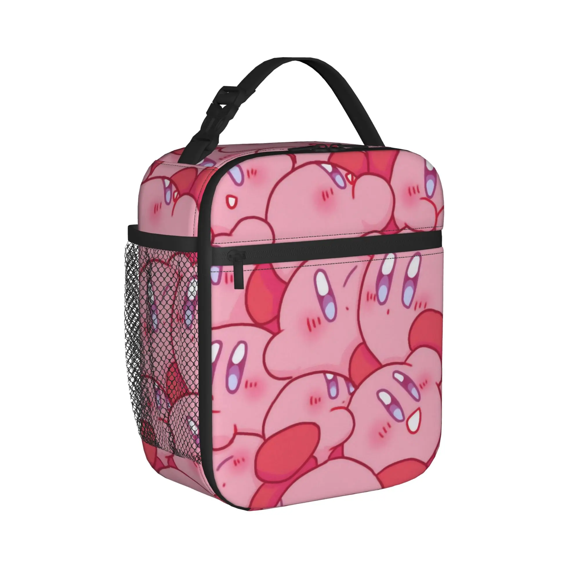 

pink kirbys funny game Thermal Insulated Lunch Bags for School Portable Bento Box Men Women Cooler Thermal Lunch Boxes