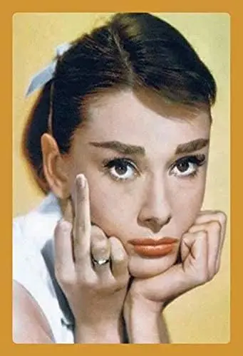 Audrey Hepburn Finger Metal Tin Sign Custom Metal Sign 8X12in-Bar Cafe Restaurant Home Decor sign