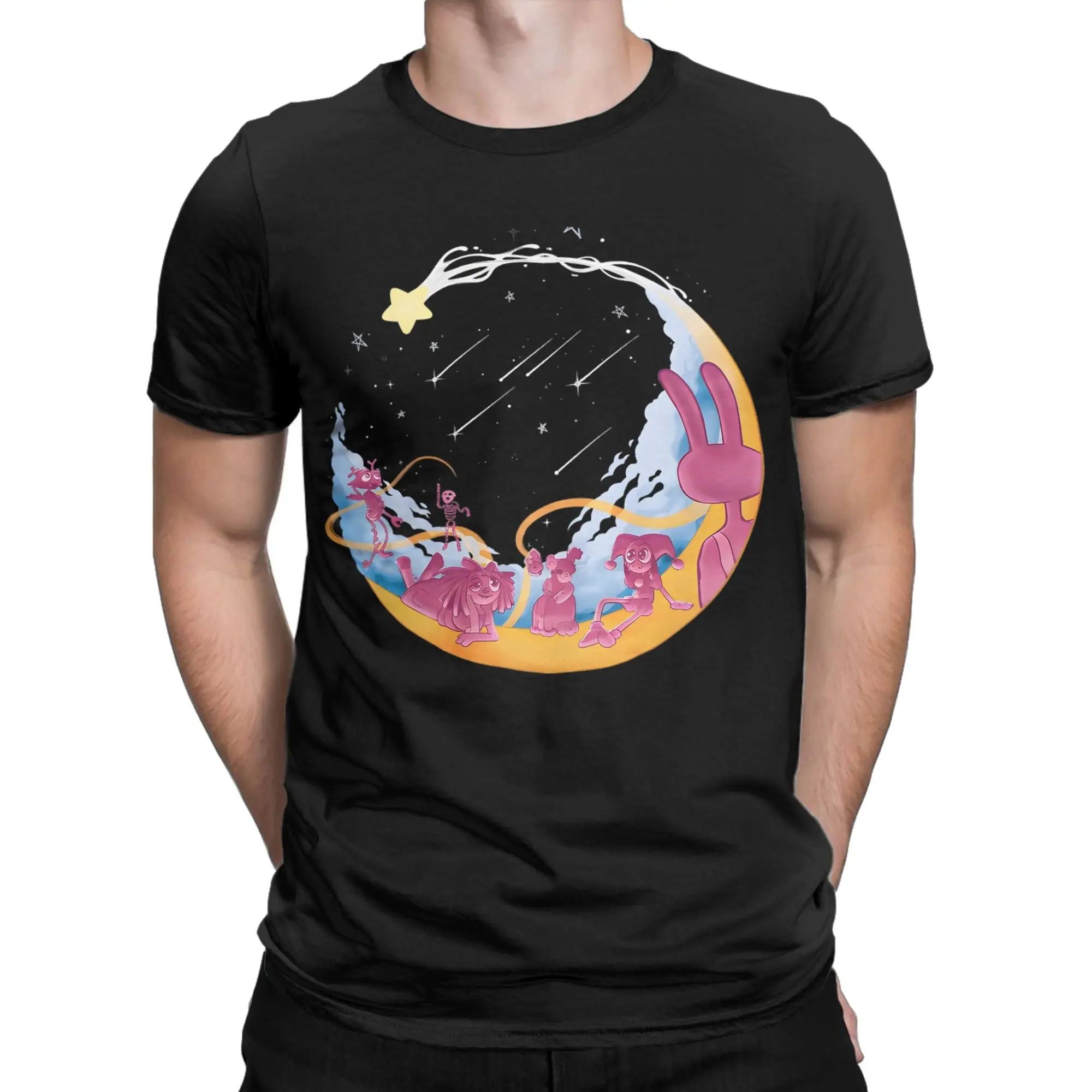 Men Cartoon Digitals Circus Pomni Jax Kinger T Shirt Cotton Clothing Amazing Short Sleeve Round Neck Tee Shirt Gift Idea T-Shirt