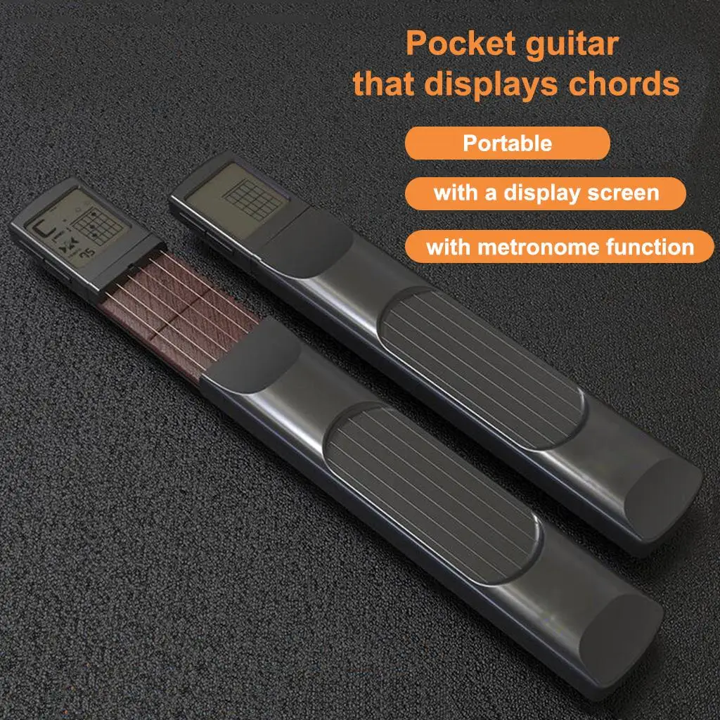 Pocket Guitar, Left Hand Portable 6 String Guitar Trainer Guitar Finger