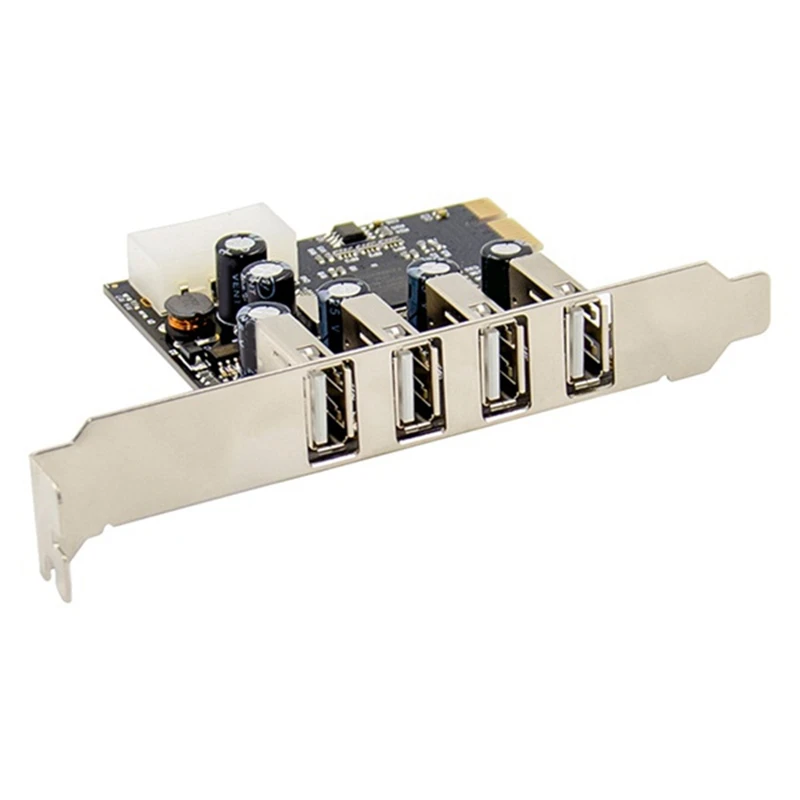 1Set PCI-E To 4 Ports USB 2.0 Converter Card PCIE USB2.0 Adapter Card MCS9990 Chipset Allows Hot-Swapping USB Riser Card PCB