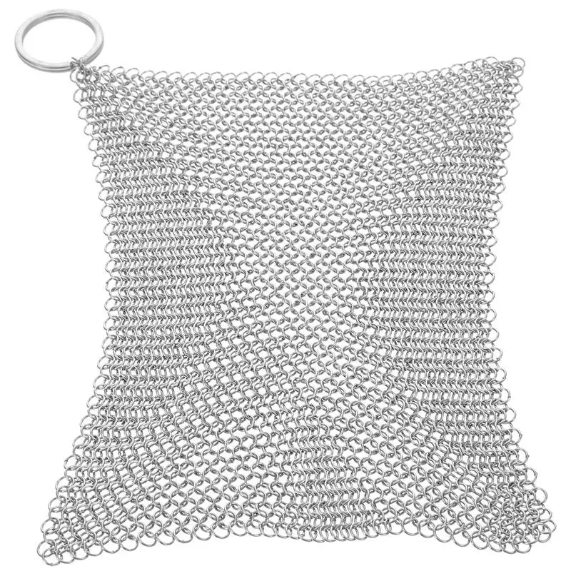 Limpador de ferro fundido para panelas e panelas, purificador de aço inoxidável, pequenos anéis, purificador Chainmail, utensílios de cozinha, 10cm