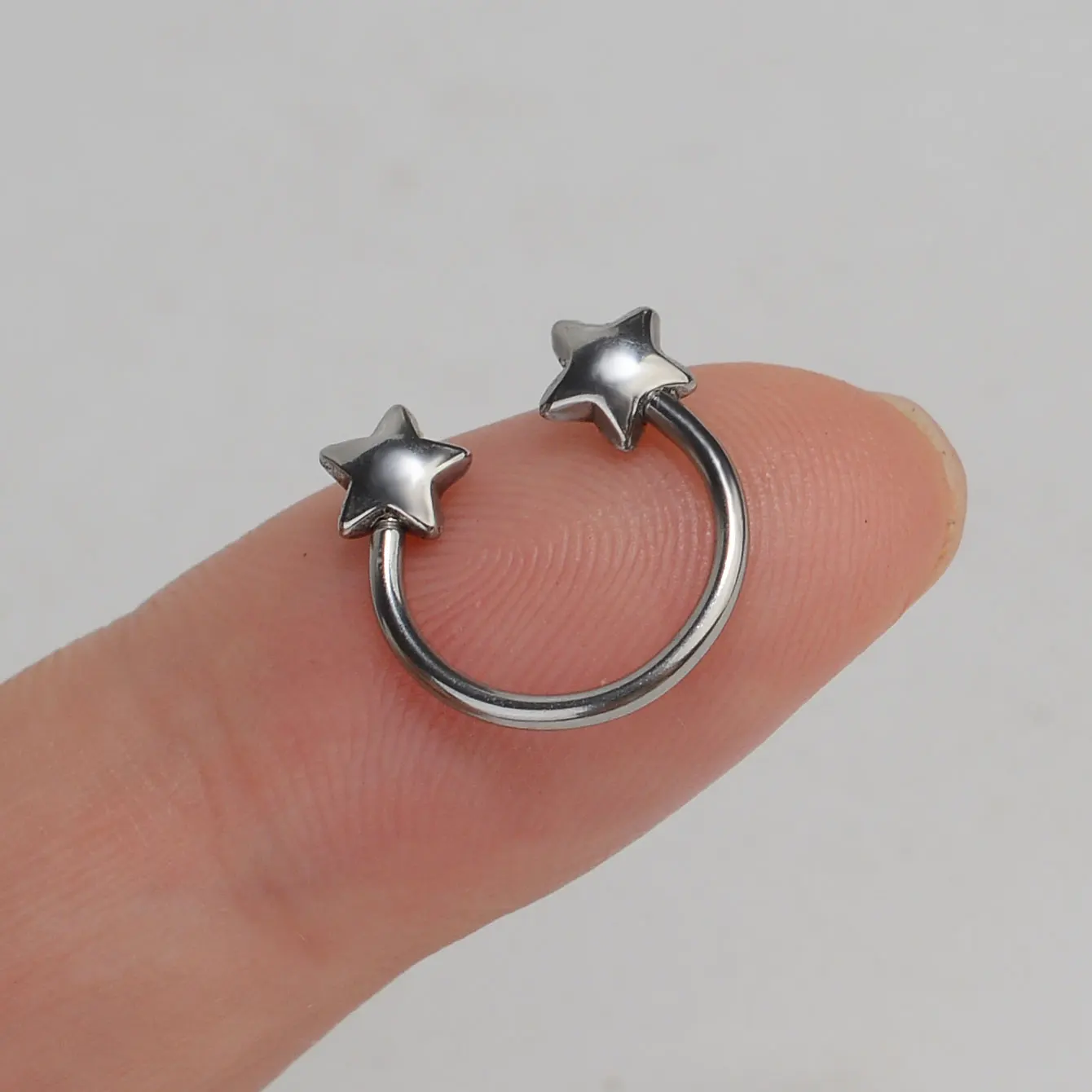 1PC Stainless Steel Star Heart Septum Piercing Nose Ring Cartilage Horseshoe Earring For Women Men Body Jewelry Punk Accessories