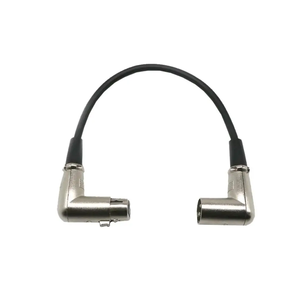 3 Pin XLR Plug on XLR Socket Right-angled Microphone Extension Cable