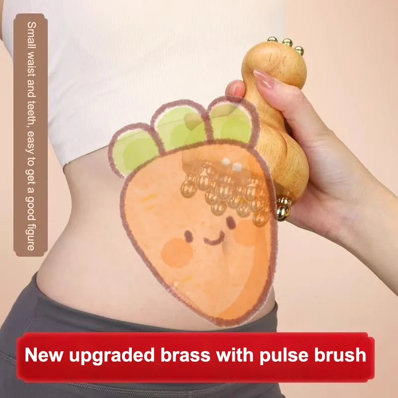 

Handheld Brass And Wood Therapy Tools Mushroom Lymphatic Drainage Massager Trigger Point Massage Tool For Deep Tissue Body Shape