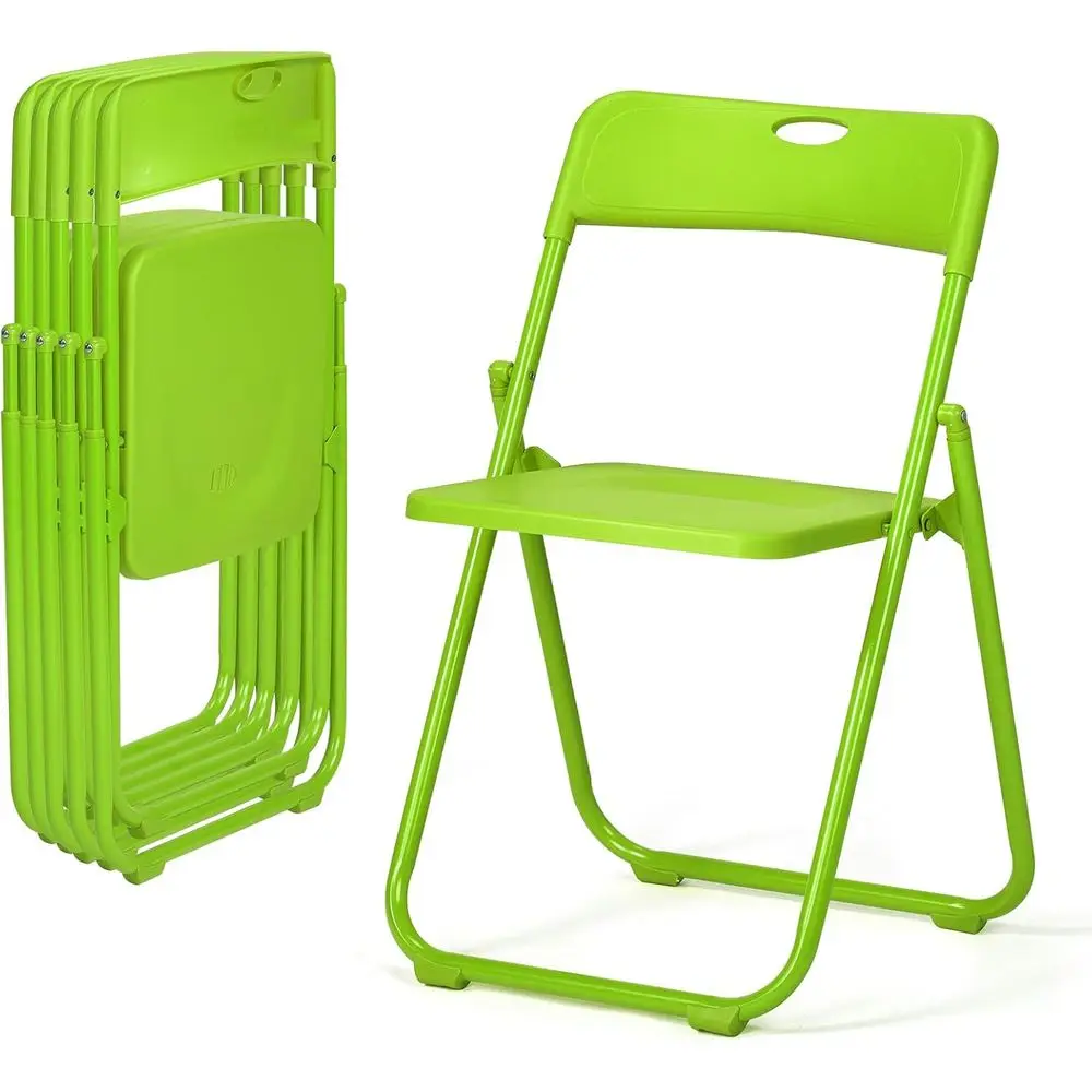 

6-Pack Folding Chairs, 300 lbs Capacity, Durable Plastic with Metal Reinforcement, Easy to Fold & Store, Ideal for Indoor/Outdoo