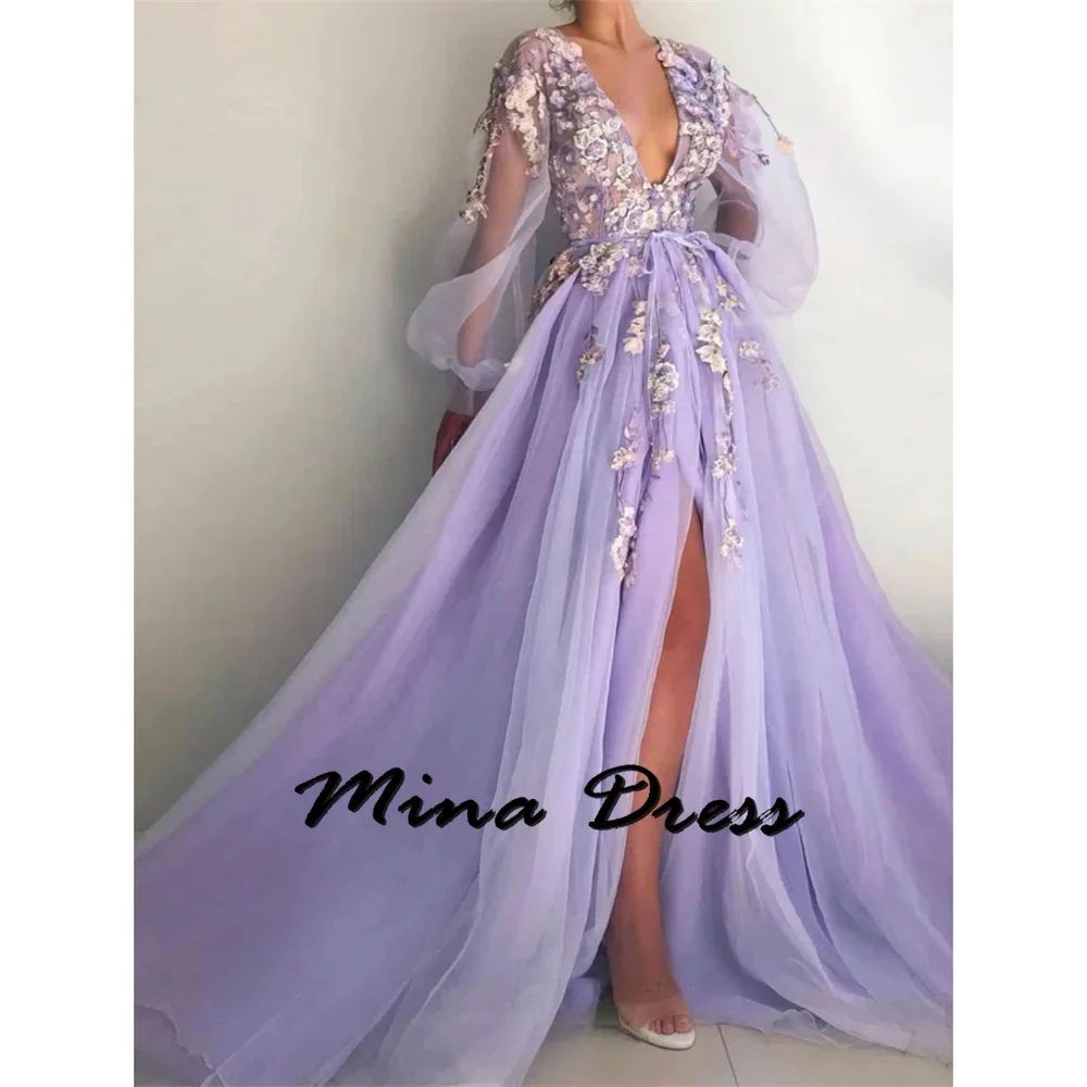 

Mina V-neck Elegant Party Dresses for Women Luxury Dresses Women 2024 Height Measurement Slits Gala Dress Es Vest Ball Gowns