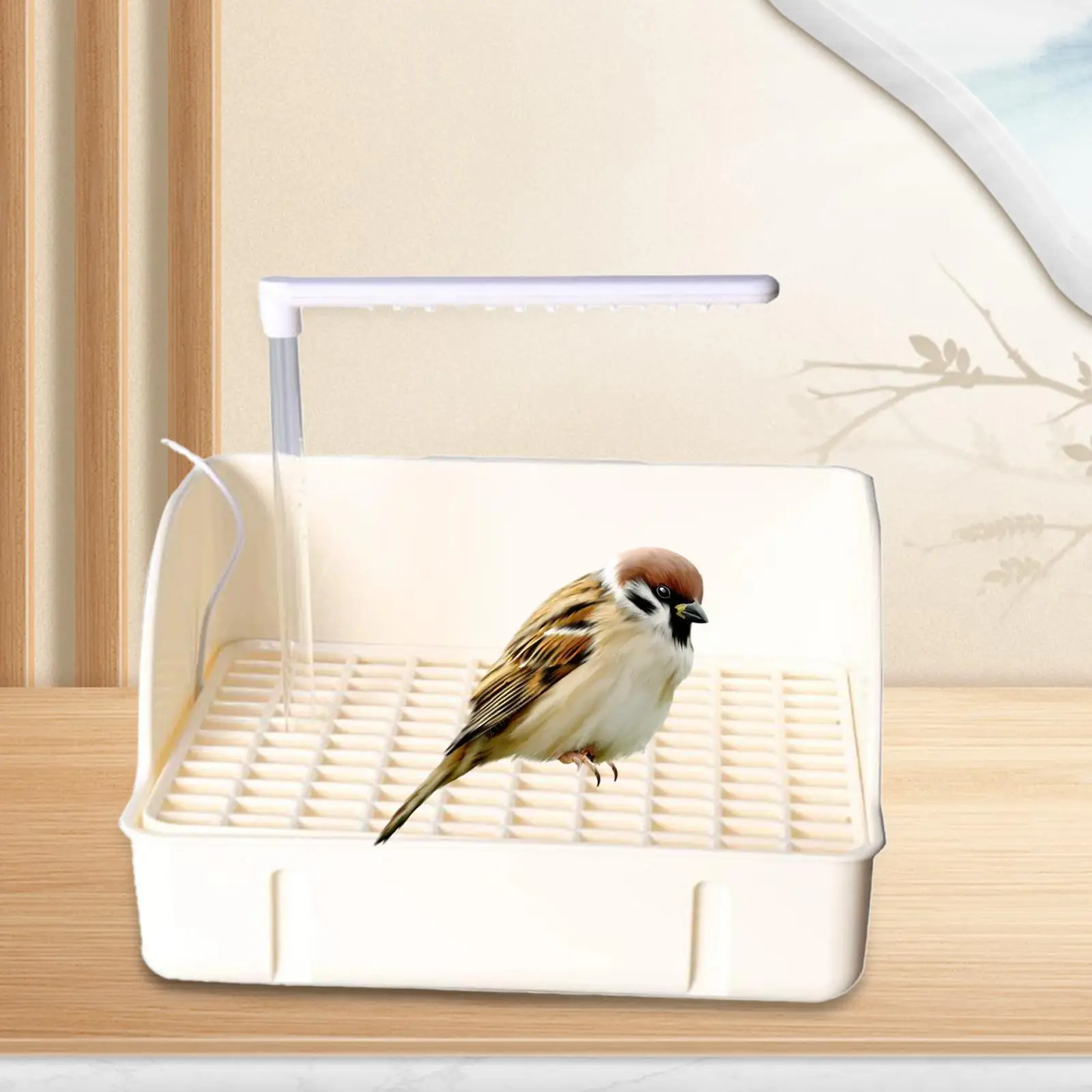 Bird Bath Bird Shower Fountain Lightweight with USB Cable Bathtub Bathing Tub Container for Budgerigar Conure Cockatiel