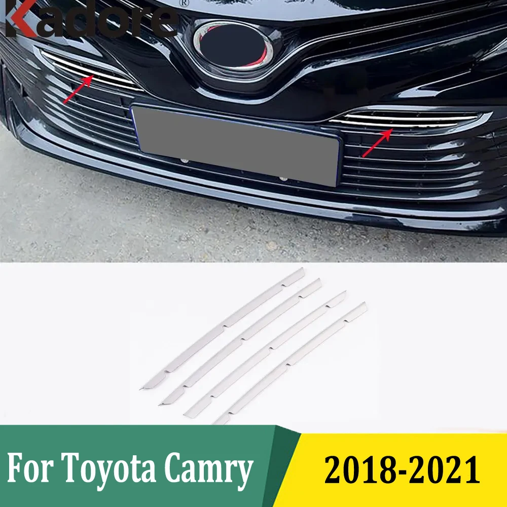 Car Front Grille Molding Garnish Trim Cover For Toyota Camry LE XLE Hybrid 2018-2021 Protector Sticker Exterior Accessories