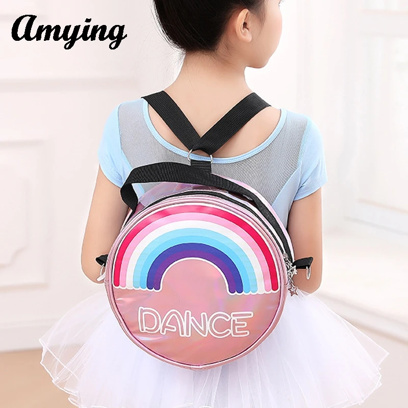 Mochila redonda para niña, bolso de almacenamiento Latino para gimnasio, Ballet brillante, 2024