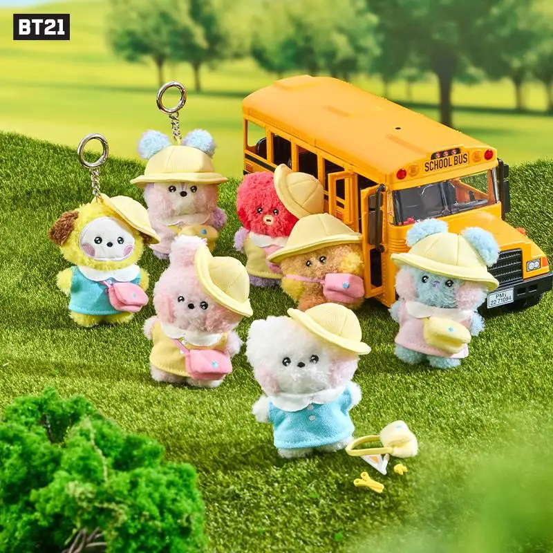 

Minini BT21 Весенняя прогулочная серия Shooky плюшевая кукла брелок для ключей с дымом милая мультяшная сумка для девочек кулон игрушка украшения коллекция подарок