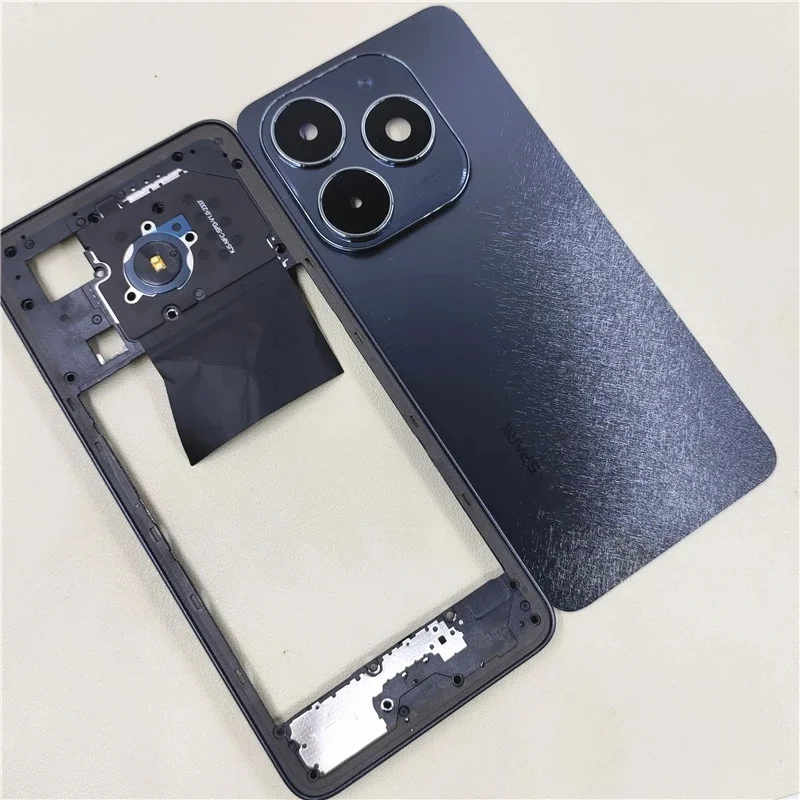 BANERYPAK A+++ Полный корпус для Tecno Spark 20 KJ5, средняя рамка + задняя крышка батареи с объективом камеры, запасная часть для ремонта.