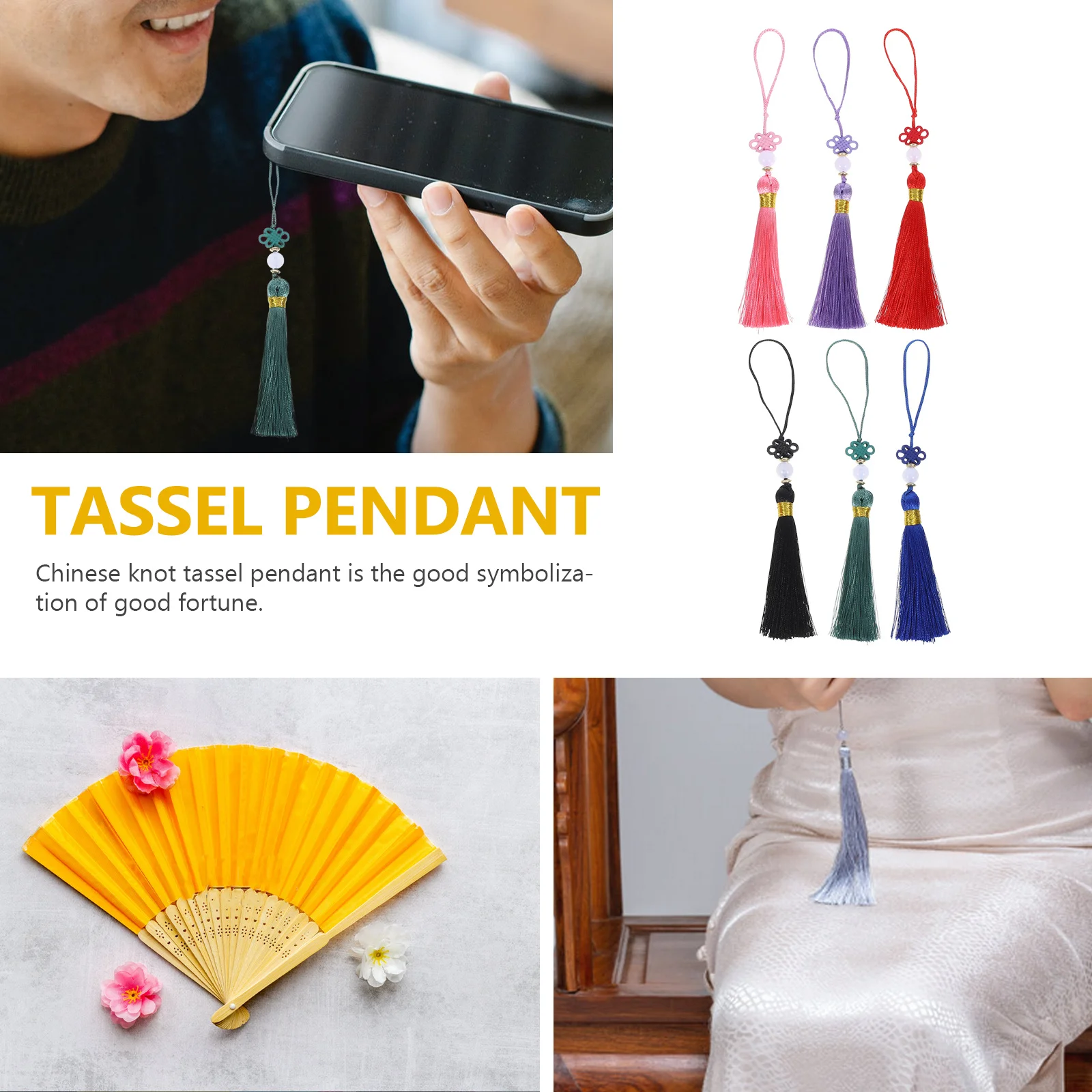 12 قطعة قلادة عقدة صينية شرابة معلقة حلية للعام الجديد ديكور مهرجان لوازم مهرجان الربيع الديكور سيارة بونساي #3