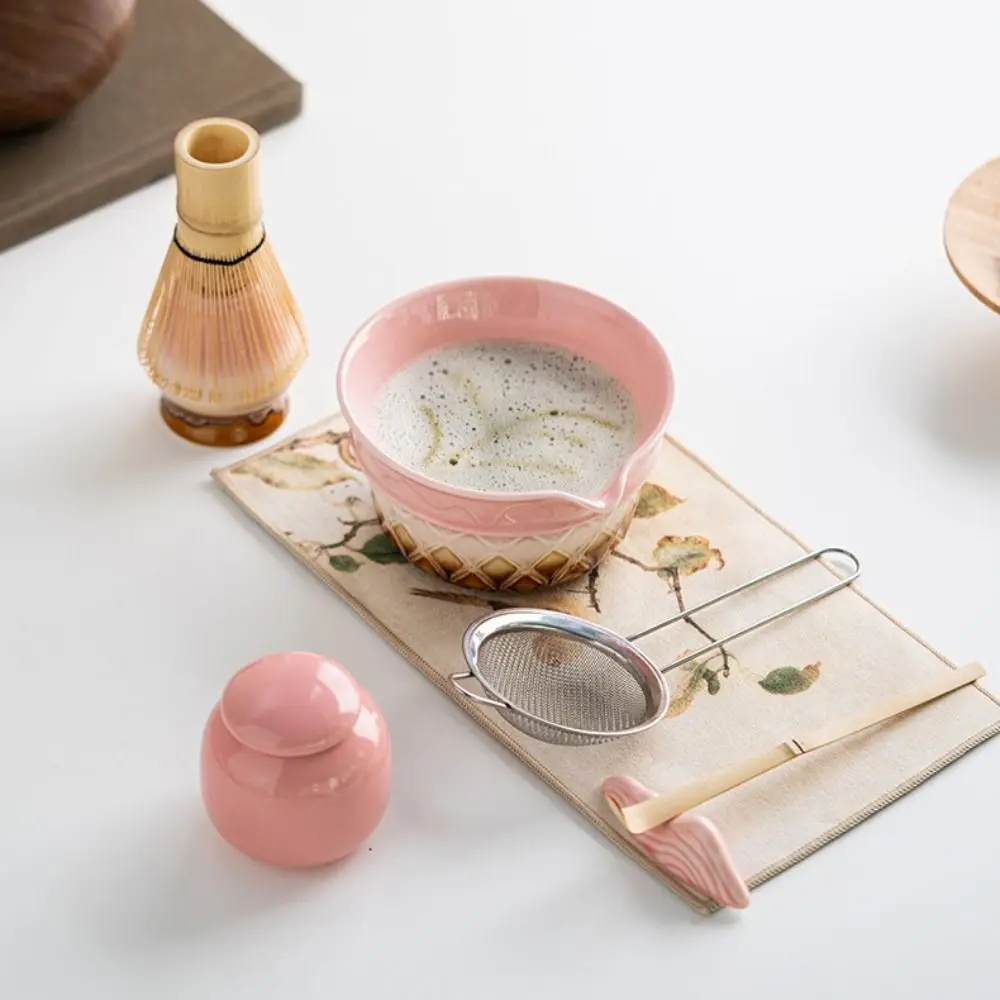 2/5/8 قطعة مجموعة خفق ماتشا السيراميك التدرج اللون الآيس كريم ماتشا السلطانية مع صب صنبور قابلة لإعادة الاستخدام طقم شاي ياباني عشاق الشاي #5