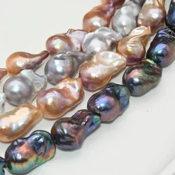 Grade AAA Quality Natural Freshwater Barque Pearl Black Champagne Color DIY Necklace Making Strand Loose Beads