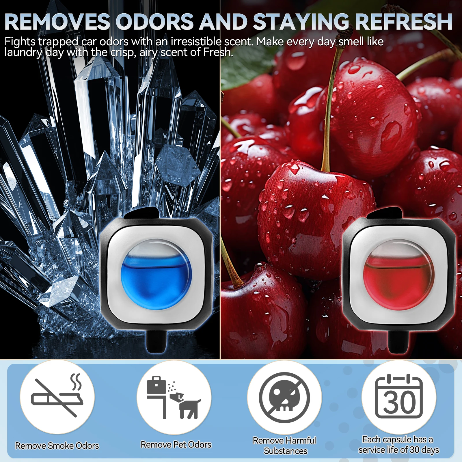 عطر طبيعي زيت طبيعي رائحة طازجة الروائح سيارة معطّر الهواء الناشر تنفيس كليب مزيل الرائحة 0.81 أوقية 24 مللي 6 عبوات