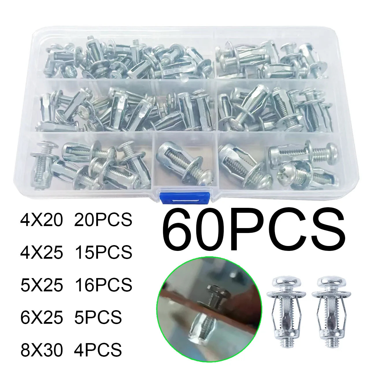 Screw petal nuts rivet nuts petal-shaped metal nuts mounting clamp nuts with screws used for license plate installation hollow