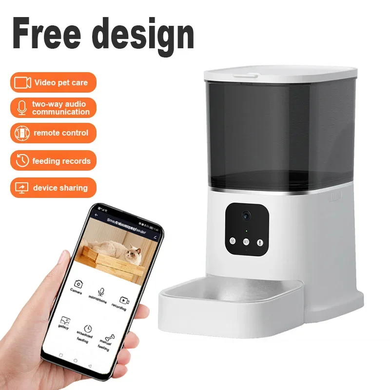 New automatic pet feeder 4l 3l pet bowl wifi capacity smart cat food smart dog pet feeder with button