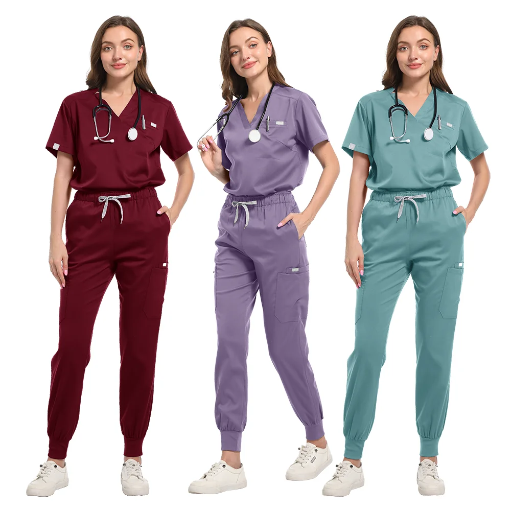 Veelkleurige Scrubs Uniform Korte Mouw Tops + Broek Verpleging Vrouwen Dierenwinkel Arts Medische Chirurgie Werkkleding Set
