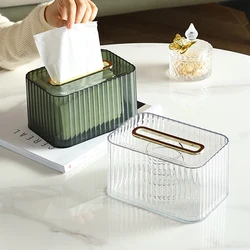 Light luxury tissue box Household paper extraction storage  living dining room With spring Multifunctional  desk organizers