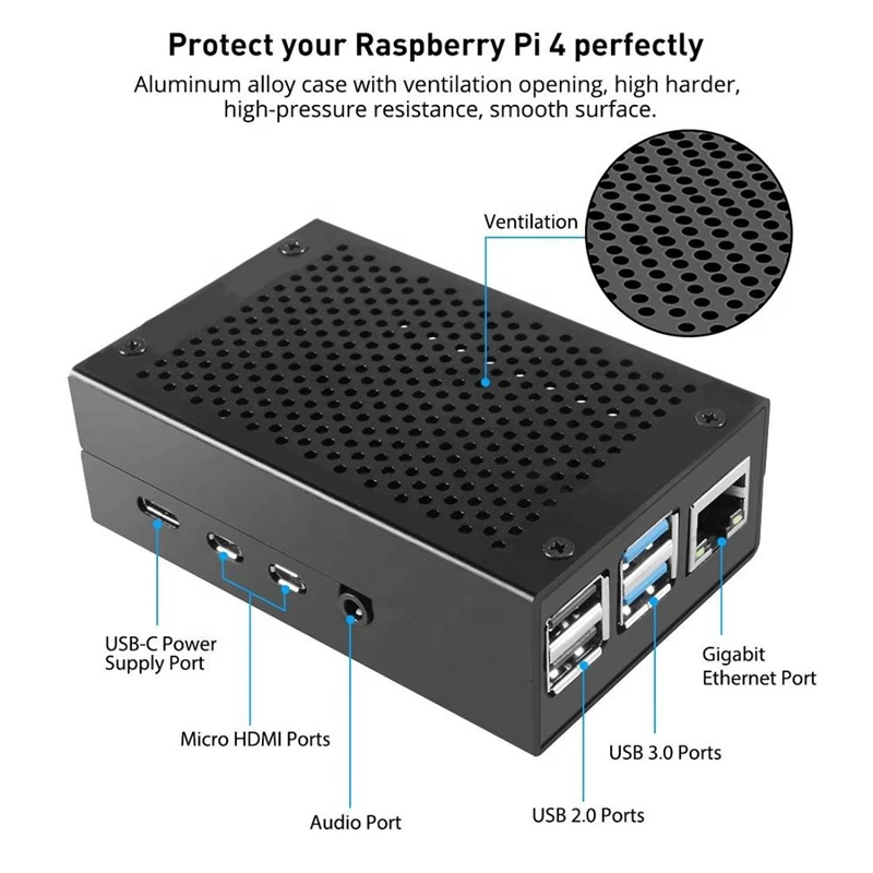 Raspberry Pi 4 Starter Kit (4G RAM) With Aluminum Alloy Case And SD Card Raspberry Pi 4 2GB/4GB