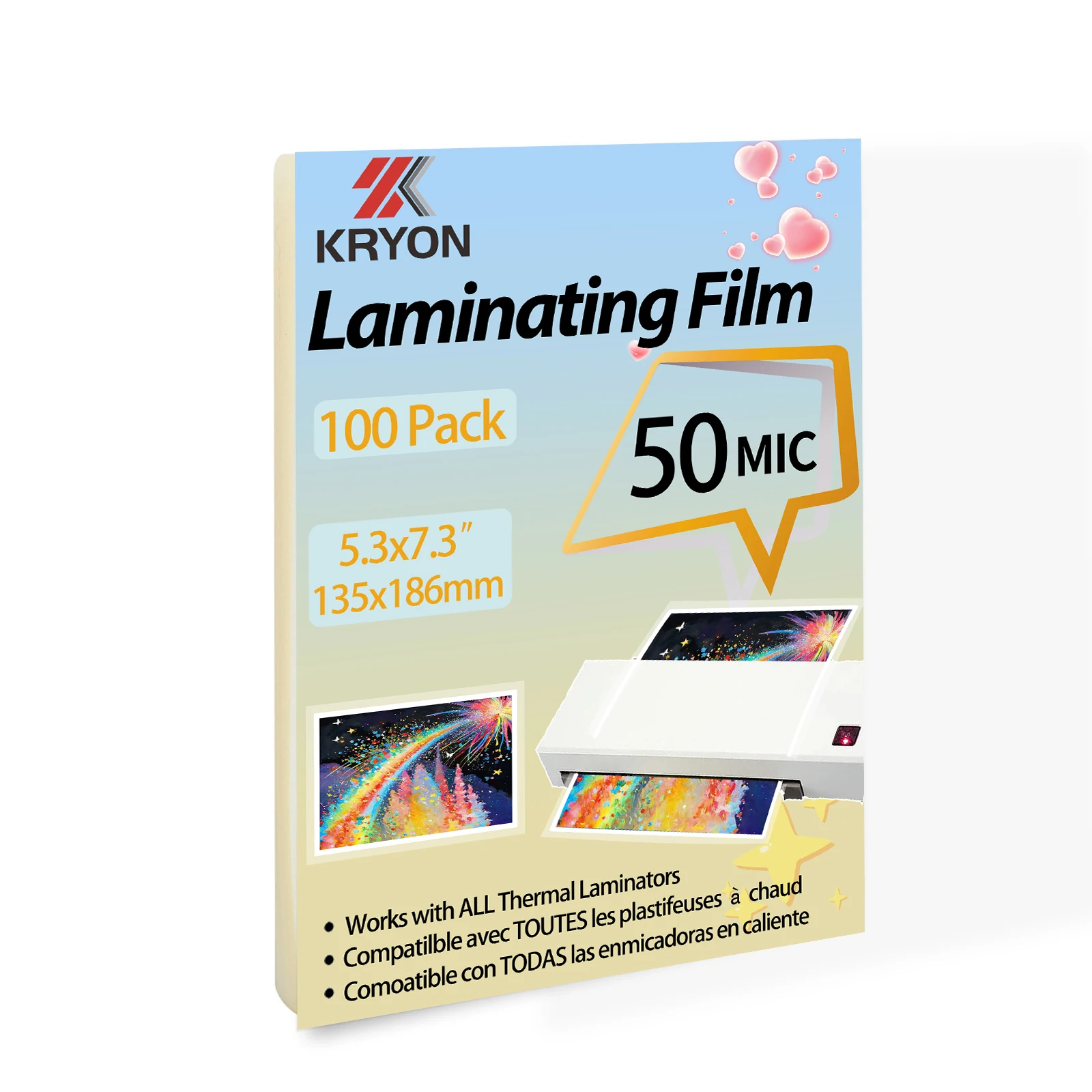 5.3x7.3 بوصة 135x186 مللي متر 100 حزمة صفائح الترقق أكياس الترقق الحرارية 50mic سمك الترقق الفيلم