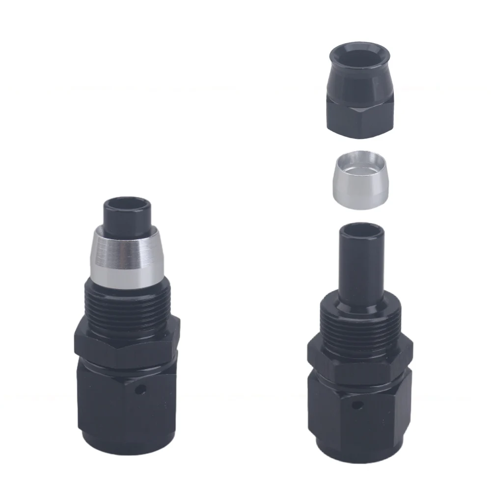 AN4/6/8/10/12 Straight 0°/45°/90°/180° Degree Reusable Hose End Fitting Adapter For Swivel PTFE Oil Fuel Line Hose End Fitting