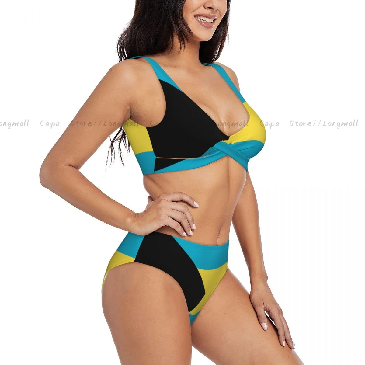 

Women Bikini Set Bahamas Flag Swimsuit Push Up Female Swimwear Bathing Suit