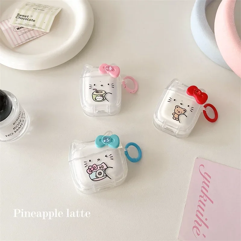 Casing AirPods Pro2 Airpod Pro 1 2 3 Bluetooth, casing penutup pelindung Earphone, kotak pengisian daya, earbud kreatif kartun busur