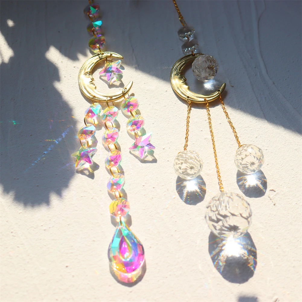 Crystal Wind Chime Prism Sun Catchers Handmade Jewellery Hanging Ornament Rainbow Chaser Curtain Garden Pendant Home Decor