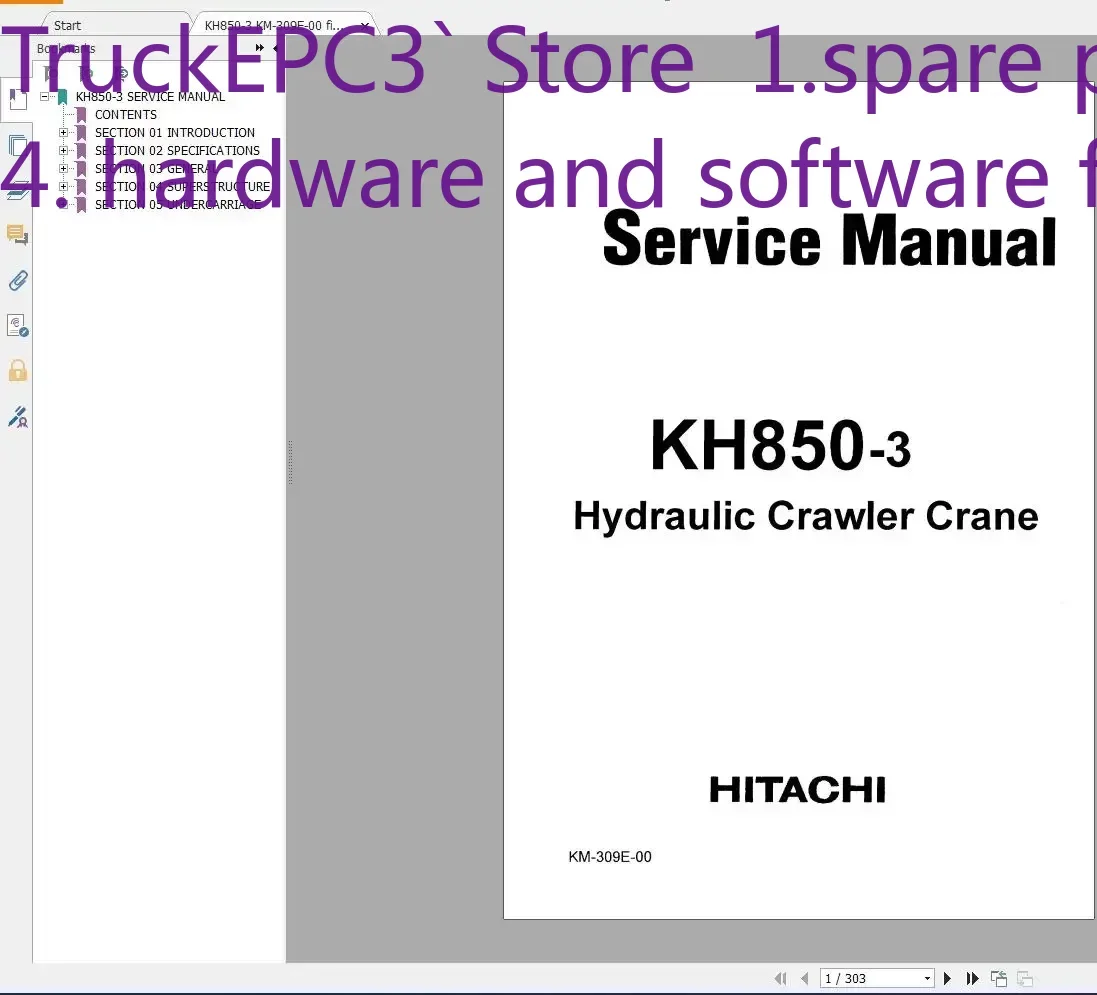 TruckEPC3 Hitachi Crawler Crane 3.05 GB Full All Model Shop Manual DVD