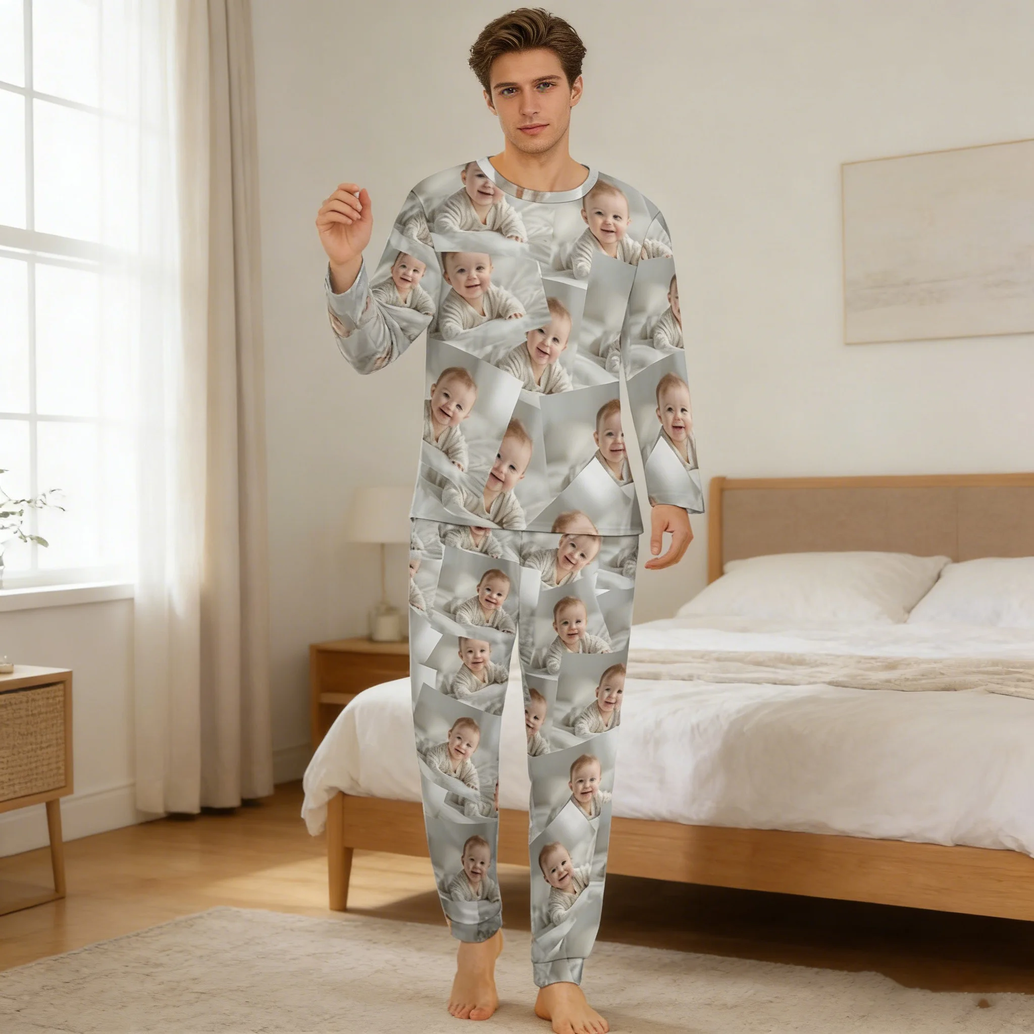Customized pajamas Personalized Photo Collage Pajama Pants  Custom pajama set with Pictures  Pajamas men Photo Pajamas