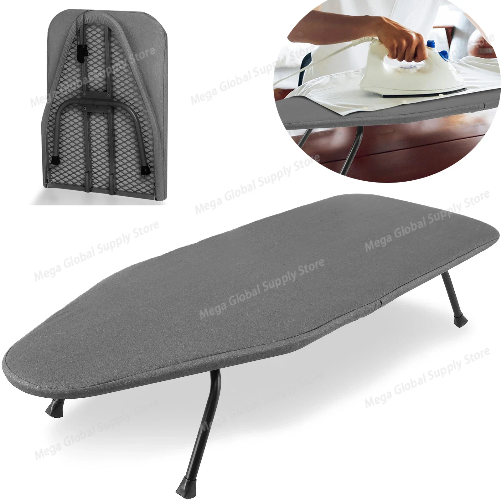 

Tabletop Ironing Board Foldable Small Ironing Board Portable Ironing Pad with Heat Resistant Cover For Small Spaces Iron clothes