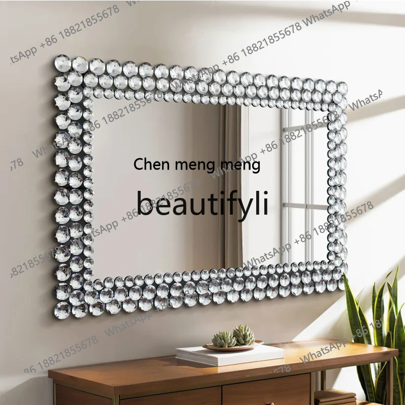 American wall pasted drilling toilet special-shaped French bathroom decorative mirror washing wall-mountedH