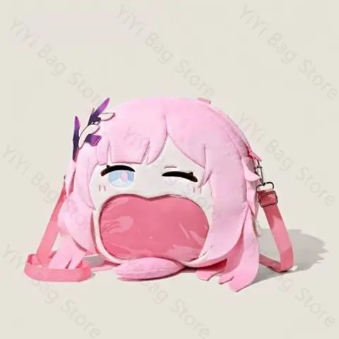 Honkai Impact 3 Backpack Cartoon Cute Elysia Itabag Badge Pins Transparent Display Backpack Anime ACG Kawaii Plush Shoulder Bag